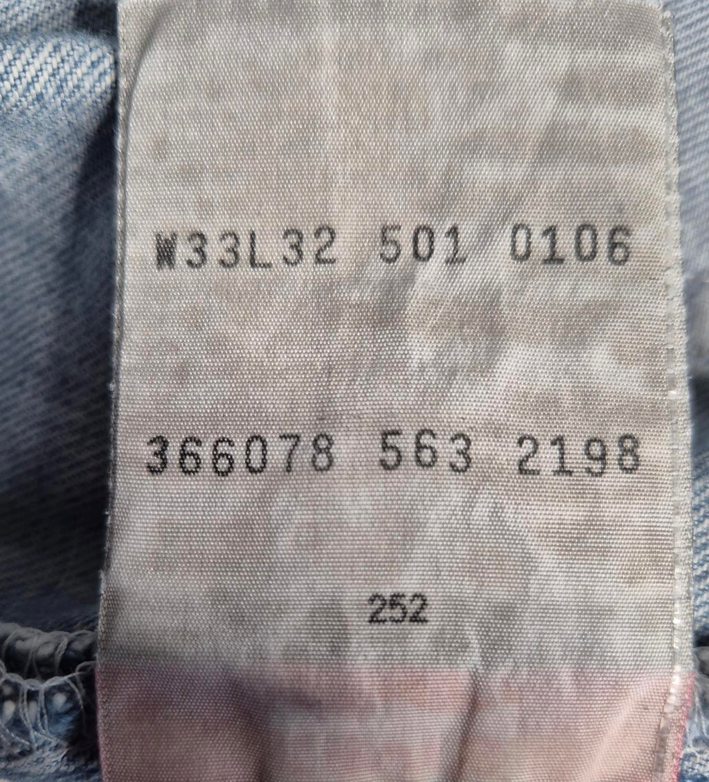 Vintage 501"s, button fly, paper tab, W32