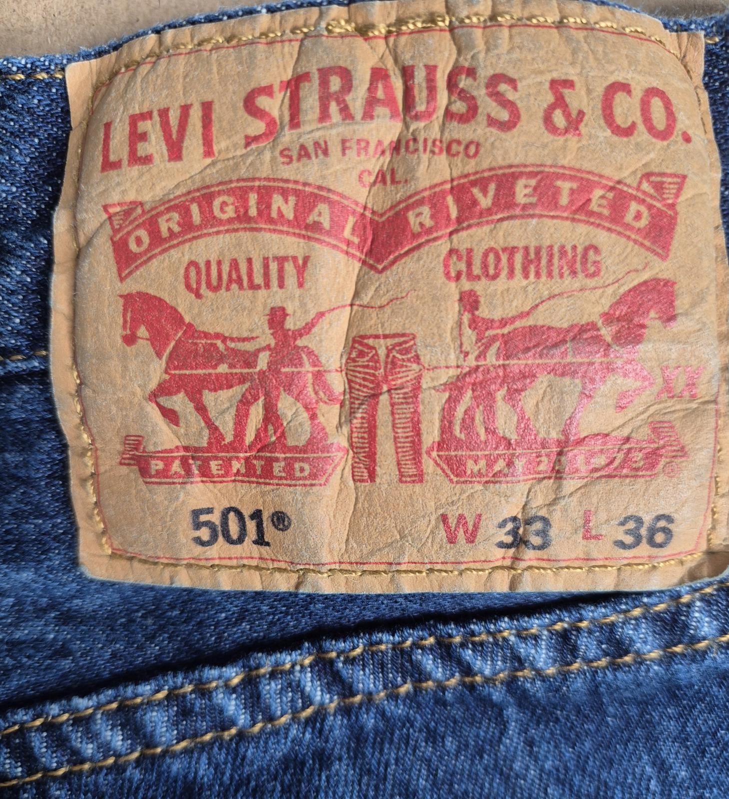 Levi 501"s, button fly, W33 L33 1/2"