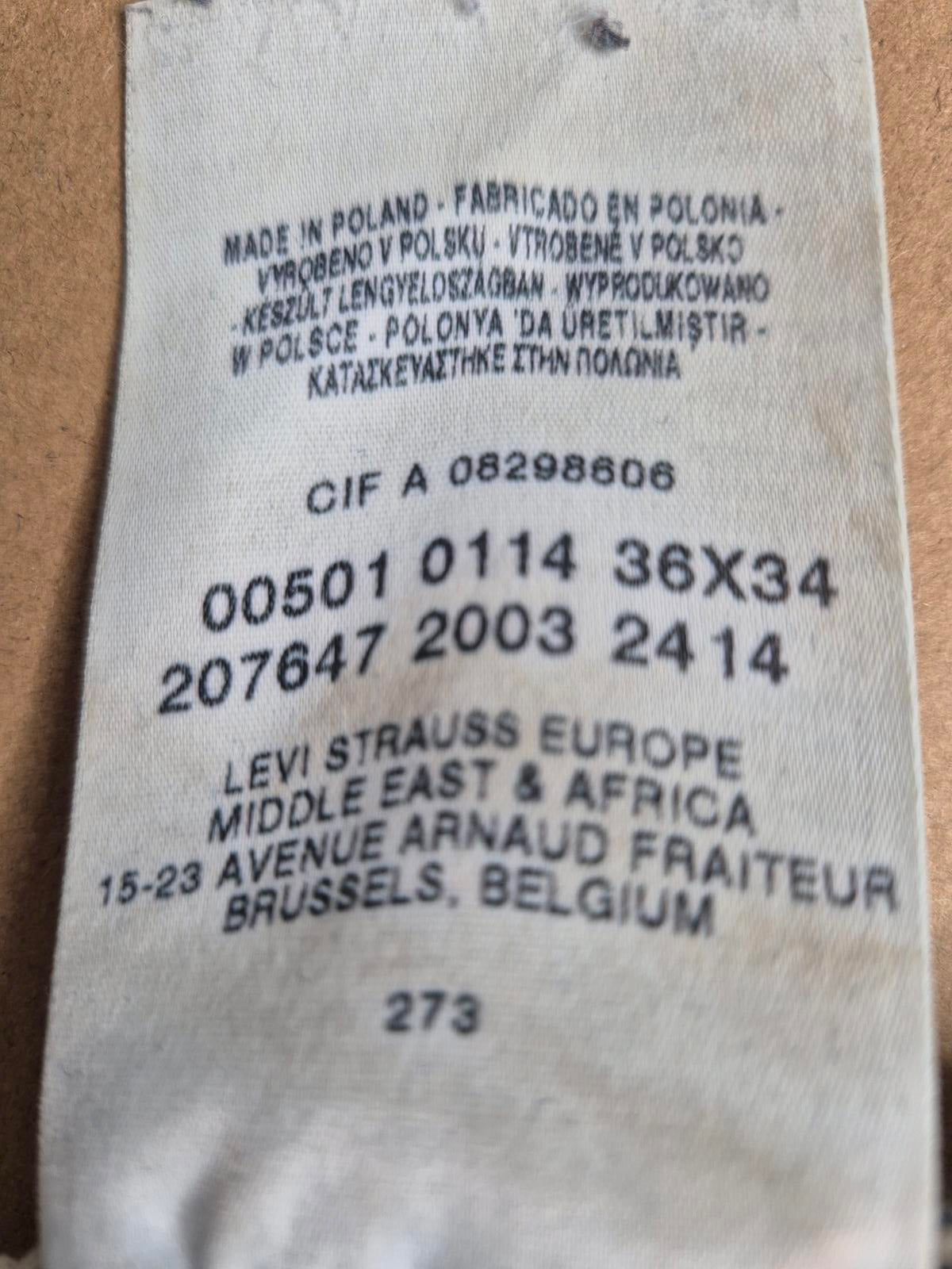 Levi 501"s, button fly, W35 L33
