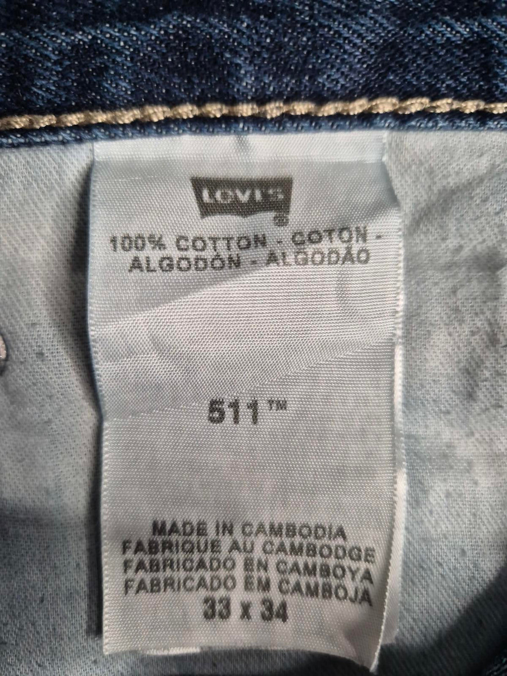 Levi 511s, Zip fly, W33 L32
