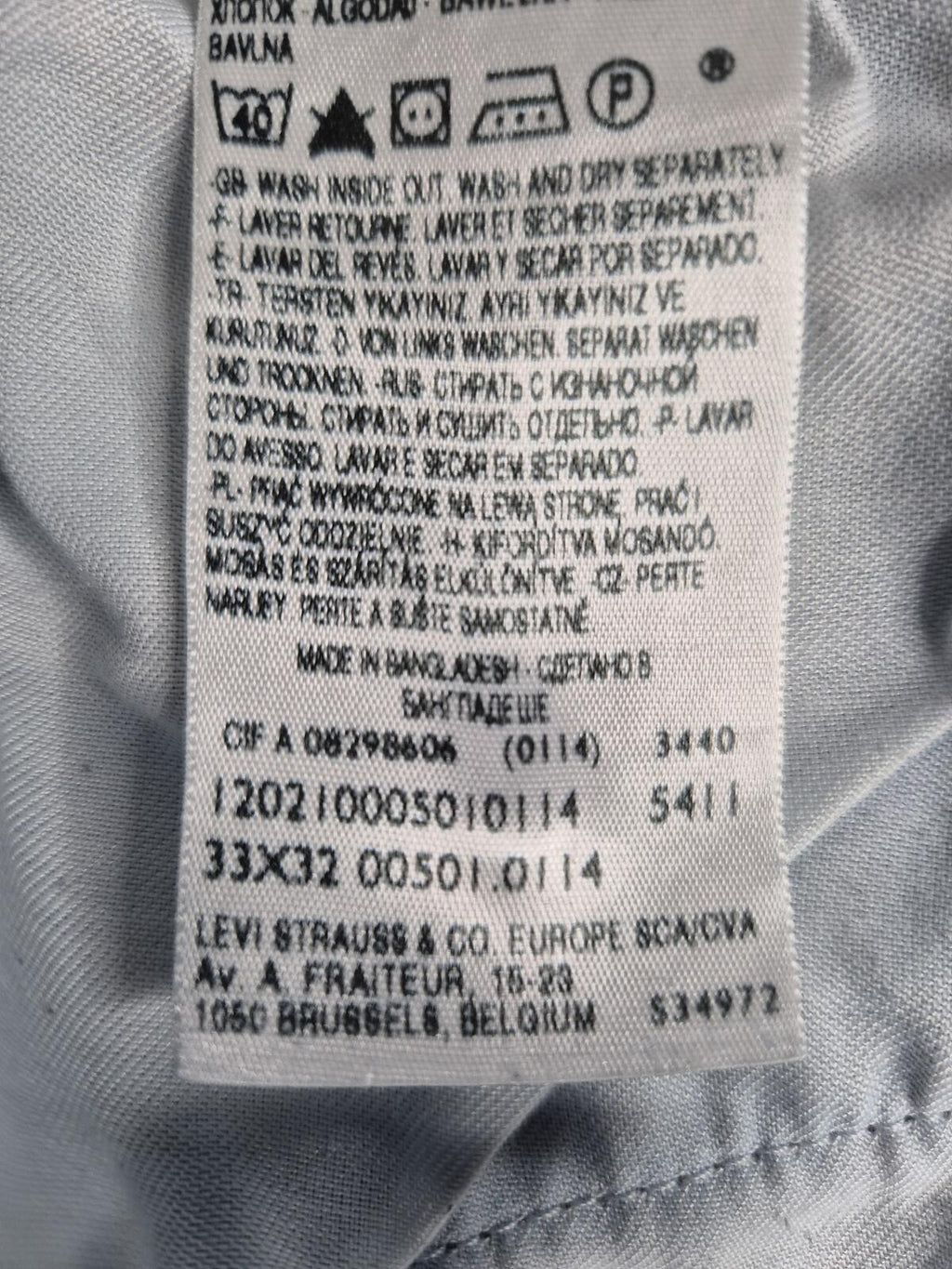 Levi 501s, paper tab, W33 L31