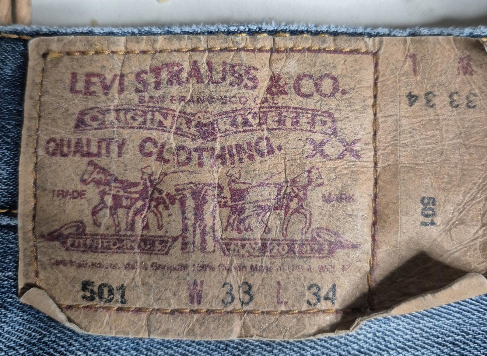 Levi 501s, paper tag, W31 L28
