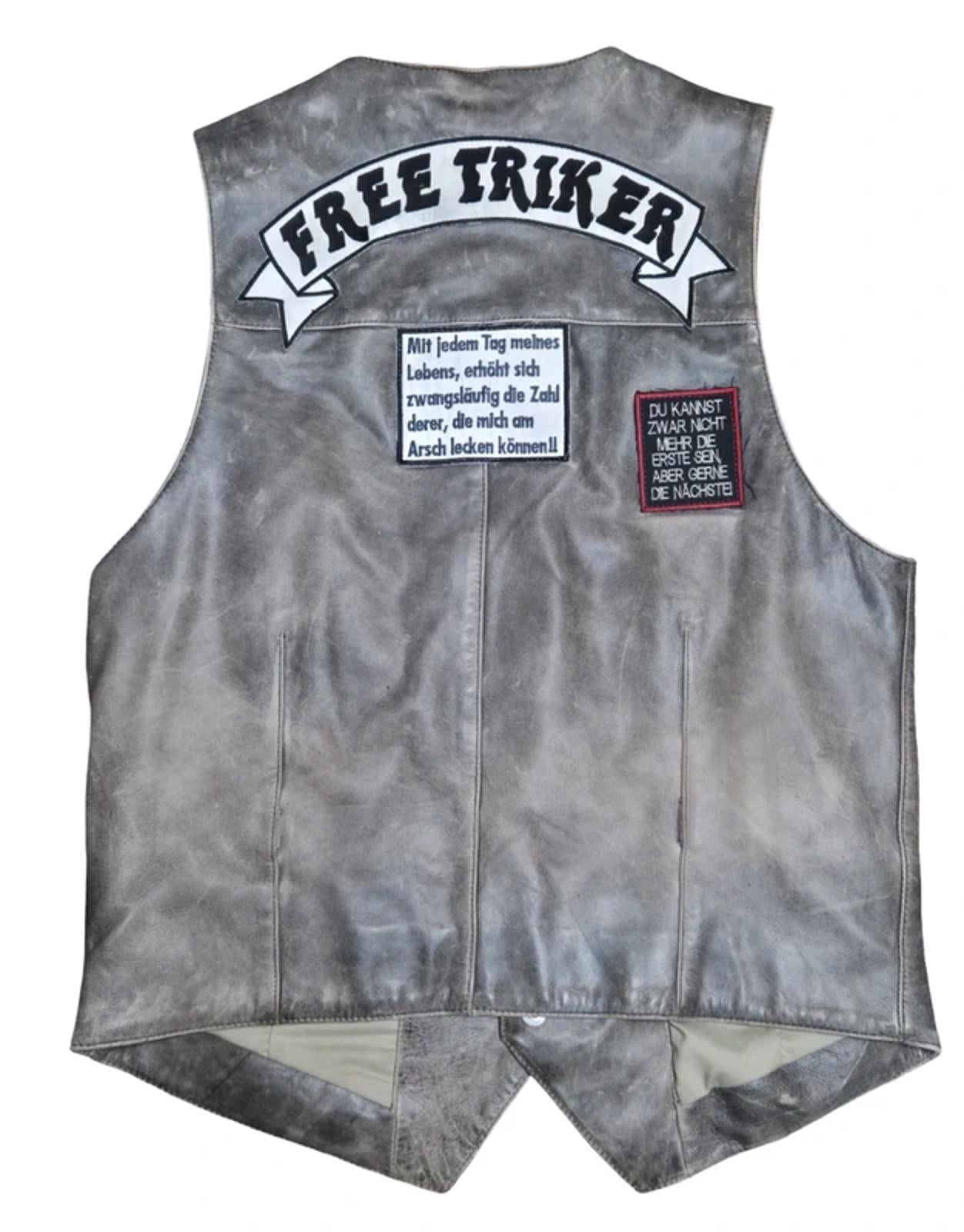 Vintage German Biker leather waistcoat
