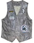 Vintage German Biker leather waistcoat