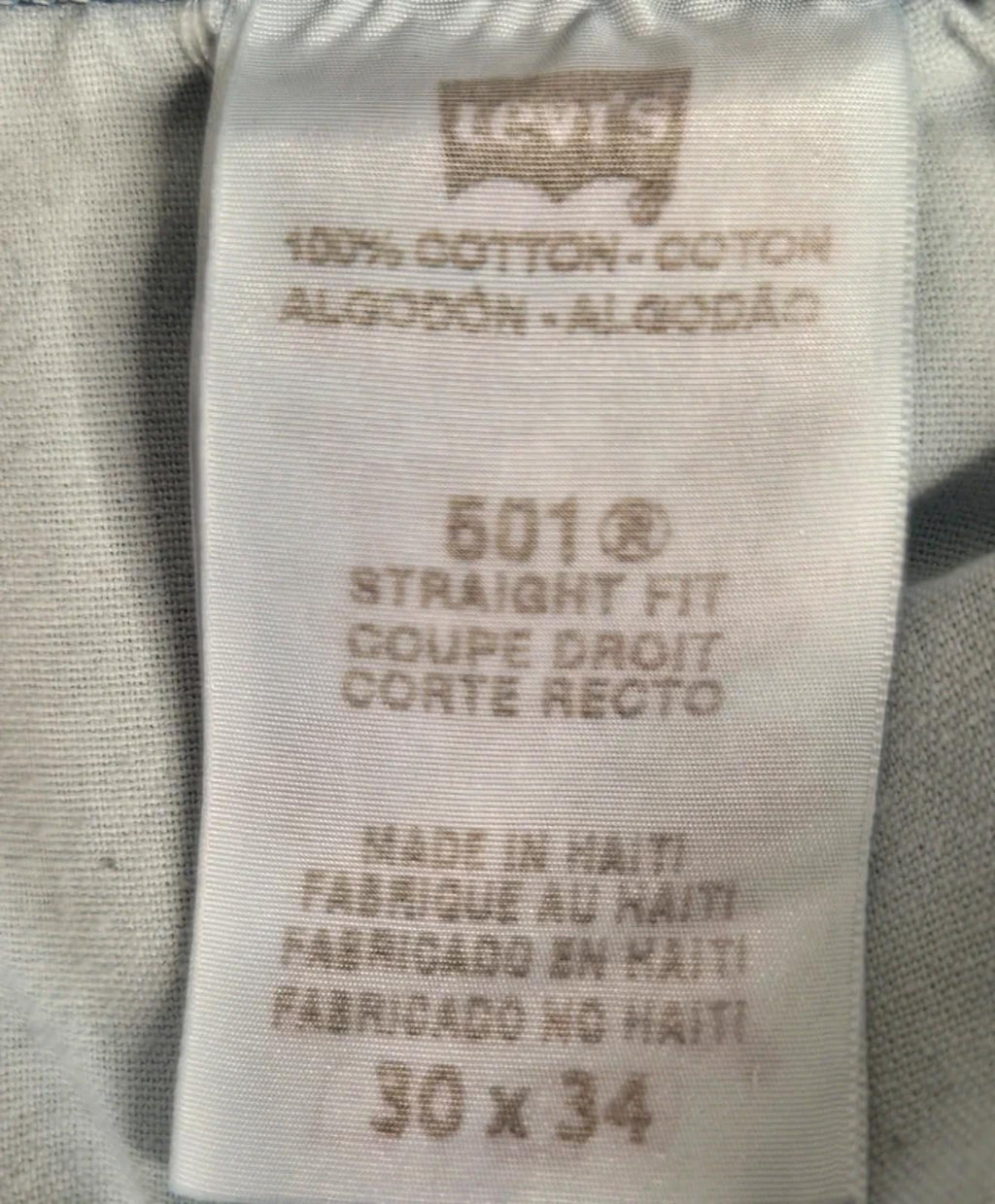 Levi 501"s, straight fit, button fly,  W30