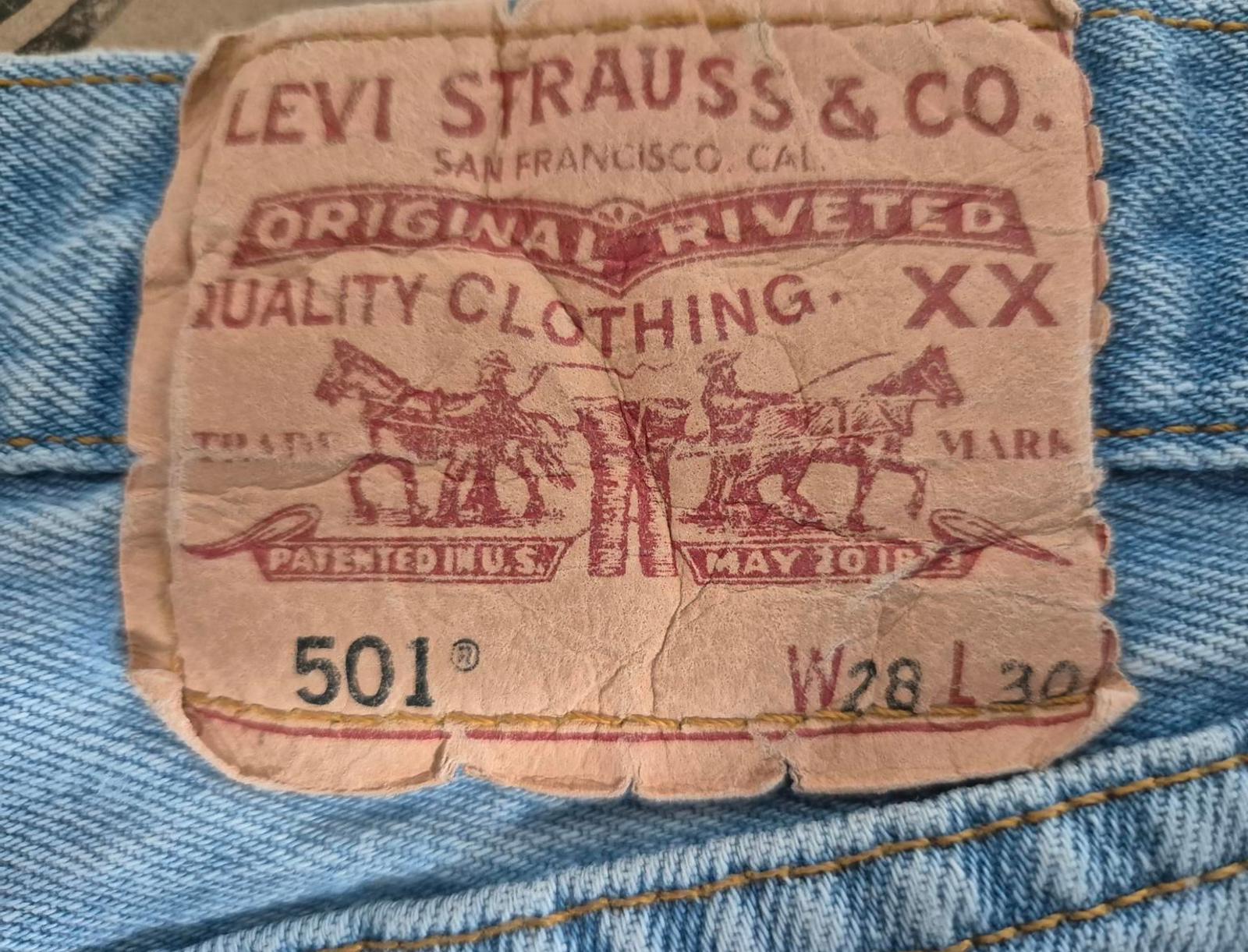 Levi 501"s, button fly, faded blue, W27