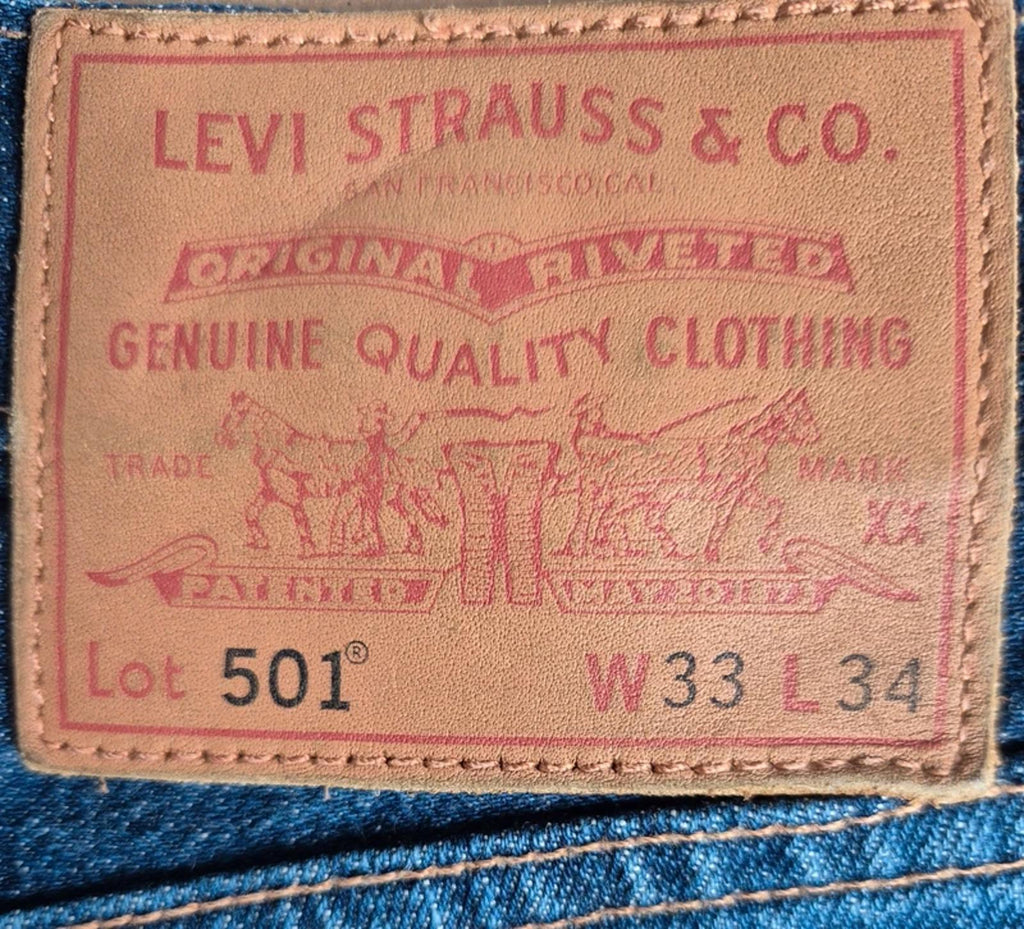 Levi 501"s, button fly, W33 L33