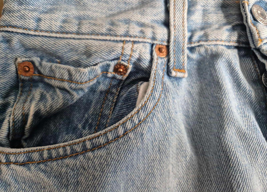 Levi 501"s, button fly, faded blue, W27