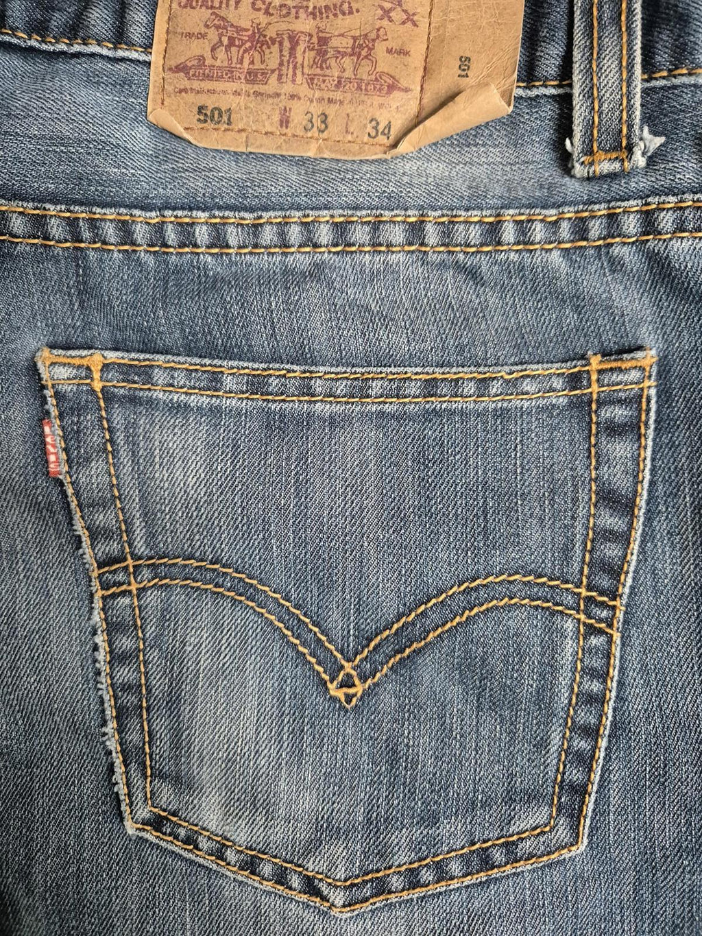 Levi 501s, paper tag, W31 L28